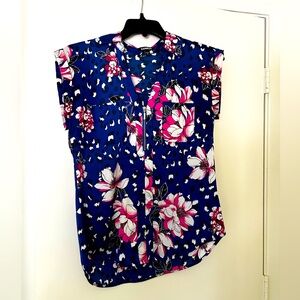 Express size small blouse / shirt with gold zipper